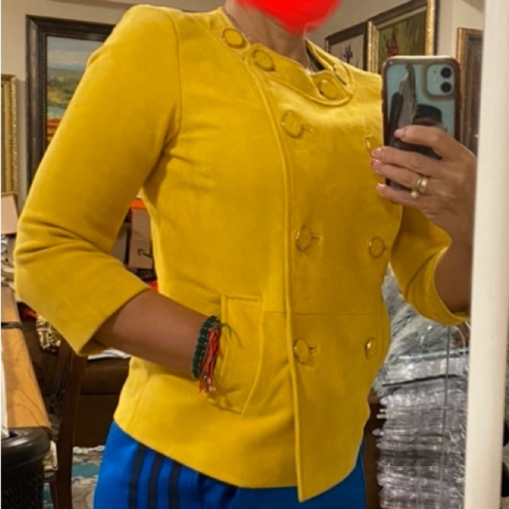 SOLD Tory Burch suede leather jacket, size S.very clean and soft. Very stylish .